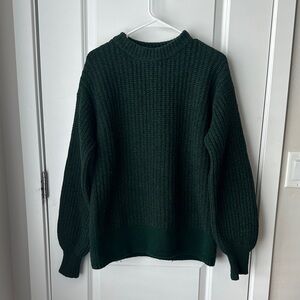 Rebecca Taylor Dark Green Crew Neck Sweater